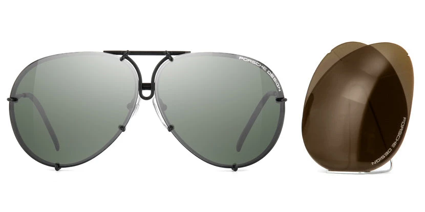 Porsche Design 8478 D Black Frame - Dk Green + Brown Lenses - As Seen On Khloe Kardashian & Kendall Jenner 2 Porsche Design 8478 D Black Frame - Dk Green + Brown Lenses - As Seen On Khloe Kardashian & Kendall Jenner - Image 2