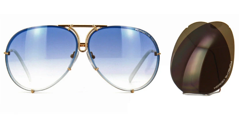 Porsche Design 8478 W Gold Frame - Grad Blue + Brown Lenses 2 Porsche Design 8478 W Gold Frame - Grad Blue + Brown Lenses - Image 2