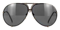 Porsche Design 8478 E Brown Frame - Gold Mirror + Grey Lenses - As Seen On Khloe Kardashian & Blake Lively -Retavoir Store porsche design 8478 e interchangeable lenses hd 2
