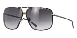 Porsche Design 8928 D Black & Gold Frame Interchangeable Grey Gradient Lenses