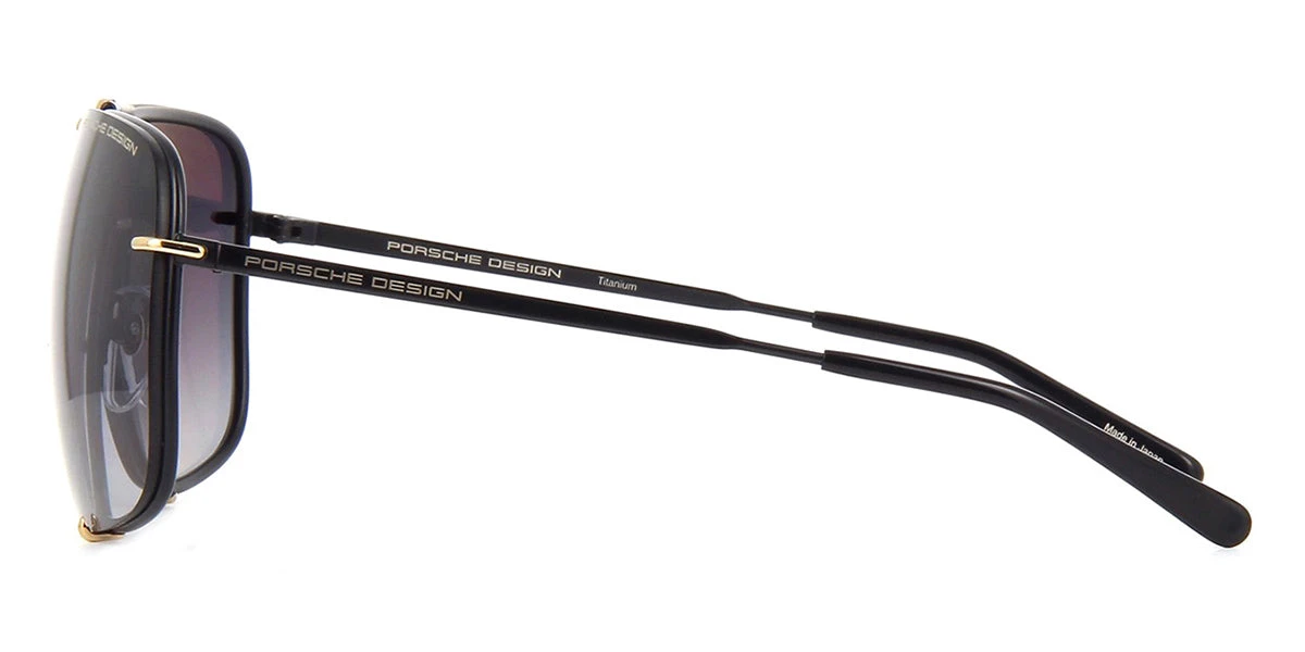 Porsche Design 8928 D Black & Gold Frame Interchangeable Grey Gradient Lenses 5 Porsche Design 8928 D Black & Gold Frame Interchangeable Grey Gradient Lenses - Image 5
