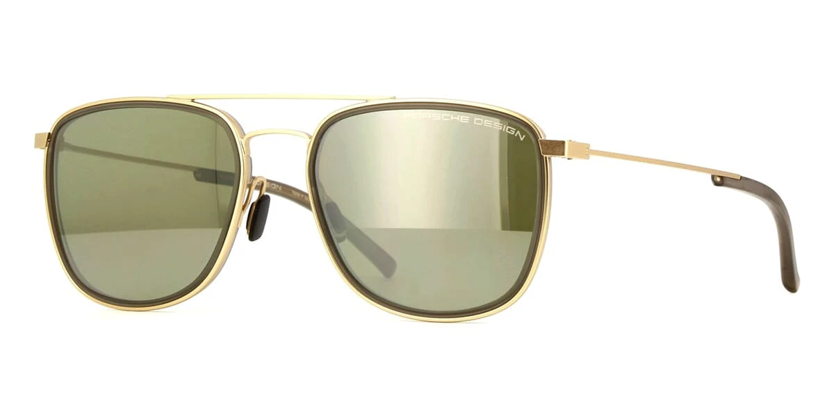 Porsche Design 8692 D Gold With Green Mirrored Lenses 1 Porsche Design 8692 D Gold With Green Mirrored Lenses